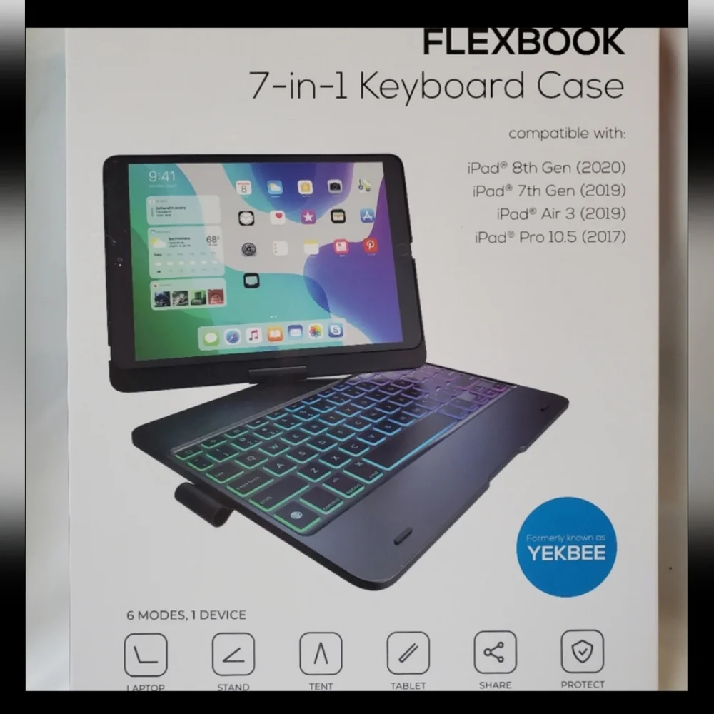 Flexbook Keyboard Case Blue NWOT 7 in 1 keyboard and case for ipads